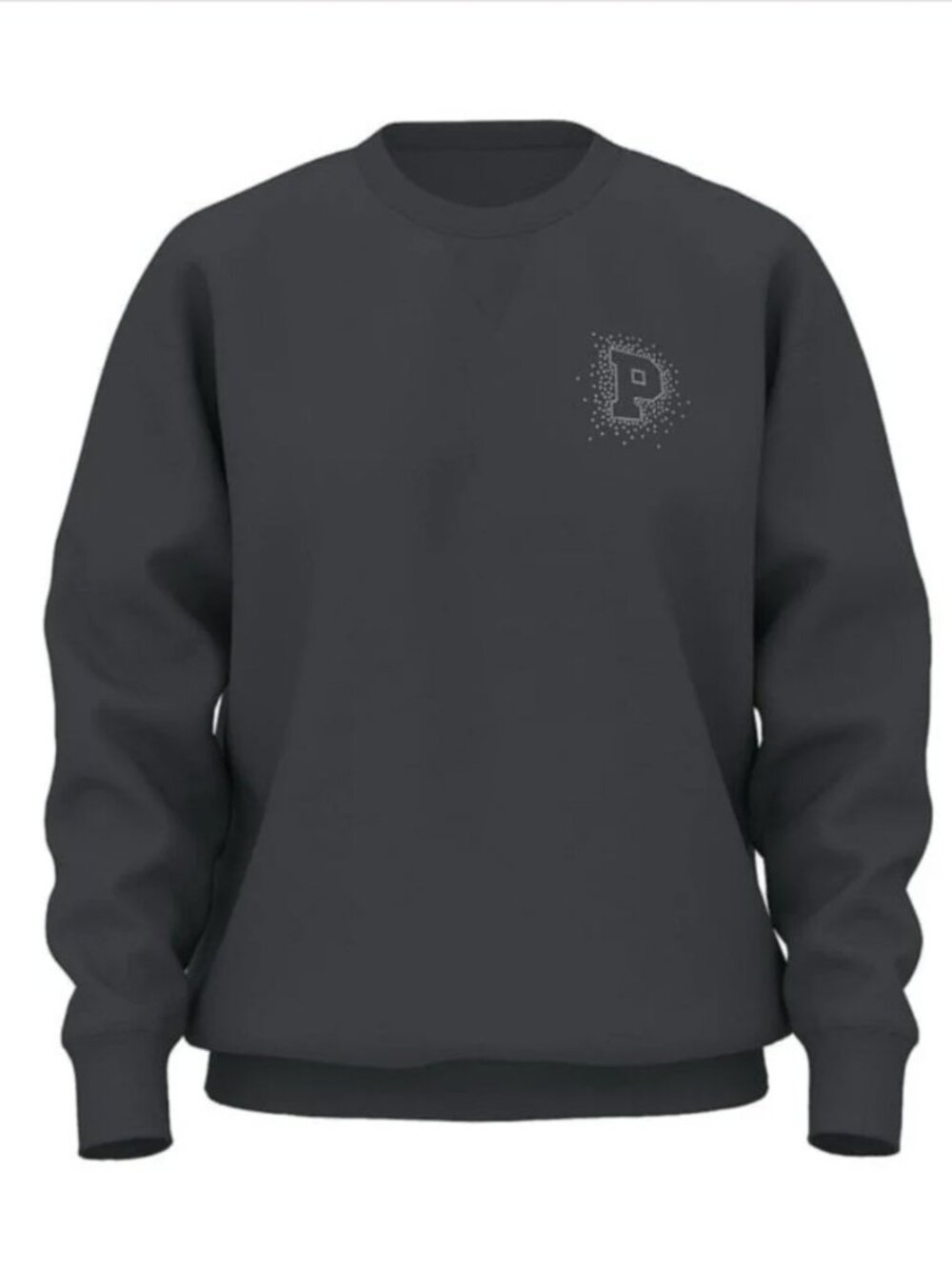 PINK Victoria's Secret Campus Gray Rhinestone Butterfly Crewneck Sweatshirt NWT - Picture 3 of 11